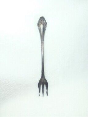 United Silver Co Antique AAA Silver Plated Cocktail Olive Fork Victorian Scrolls